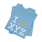 I Bike unisex T, gold bike