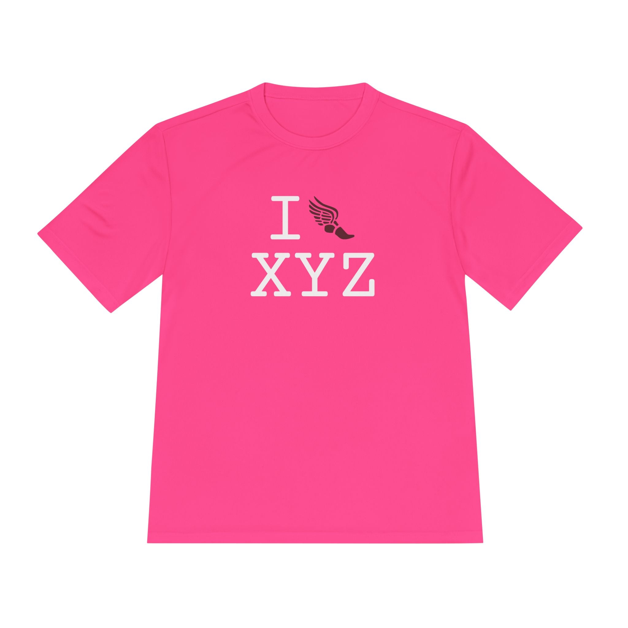 I Run athletic T, maroon logo