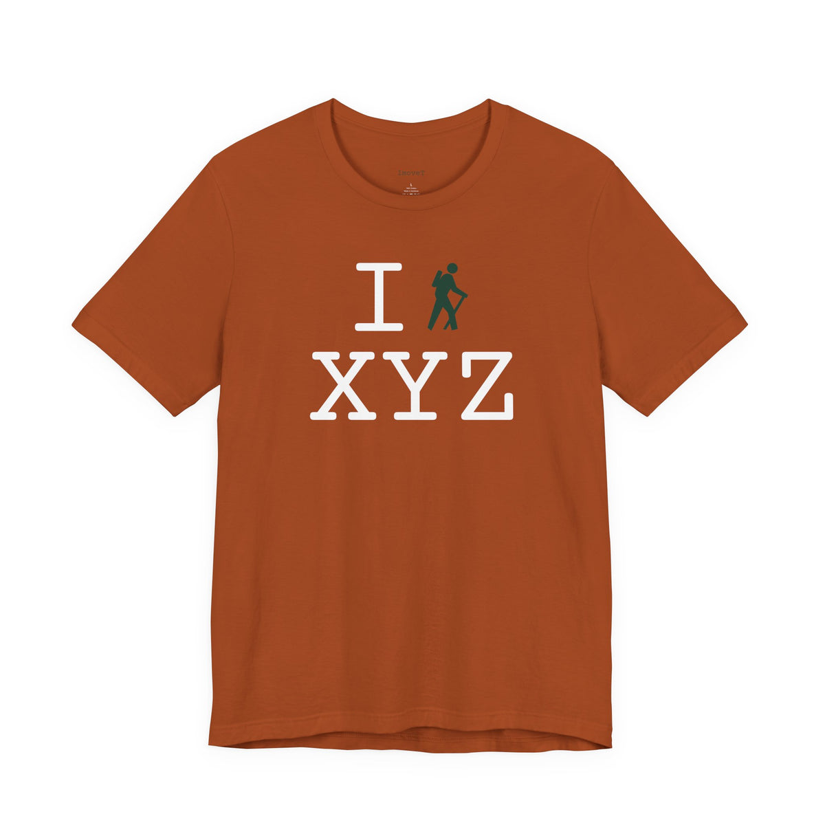 I Hike unisex T, dark green hiker