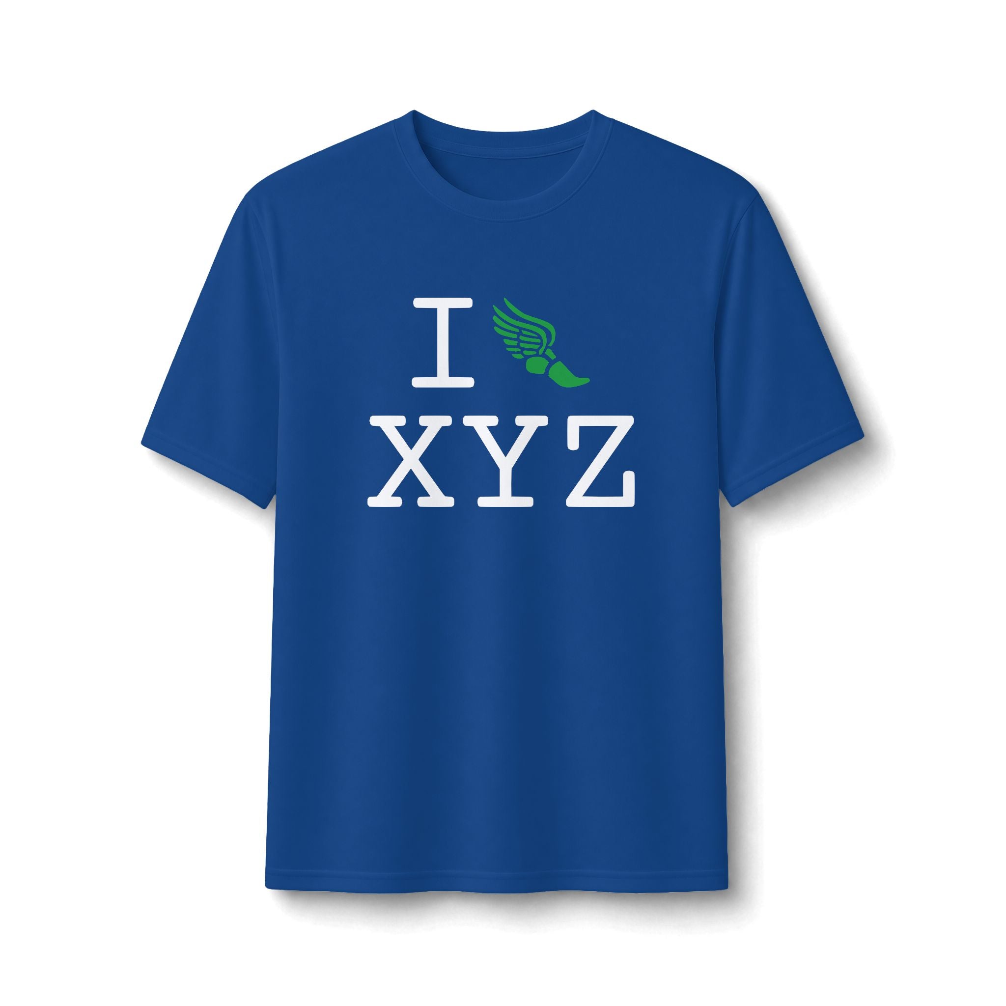 I Run ___ athletic T, green logo