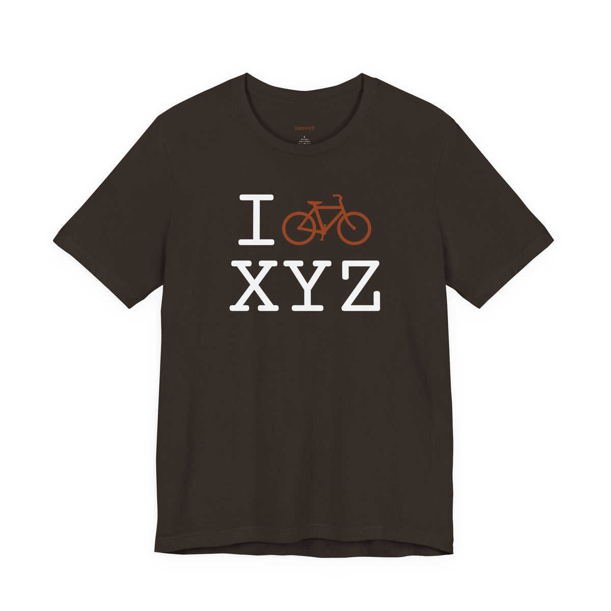 I Bike unisex T, dark orange bike