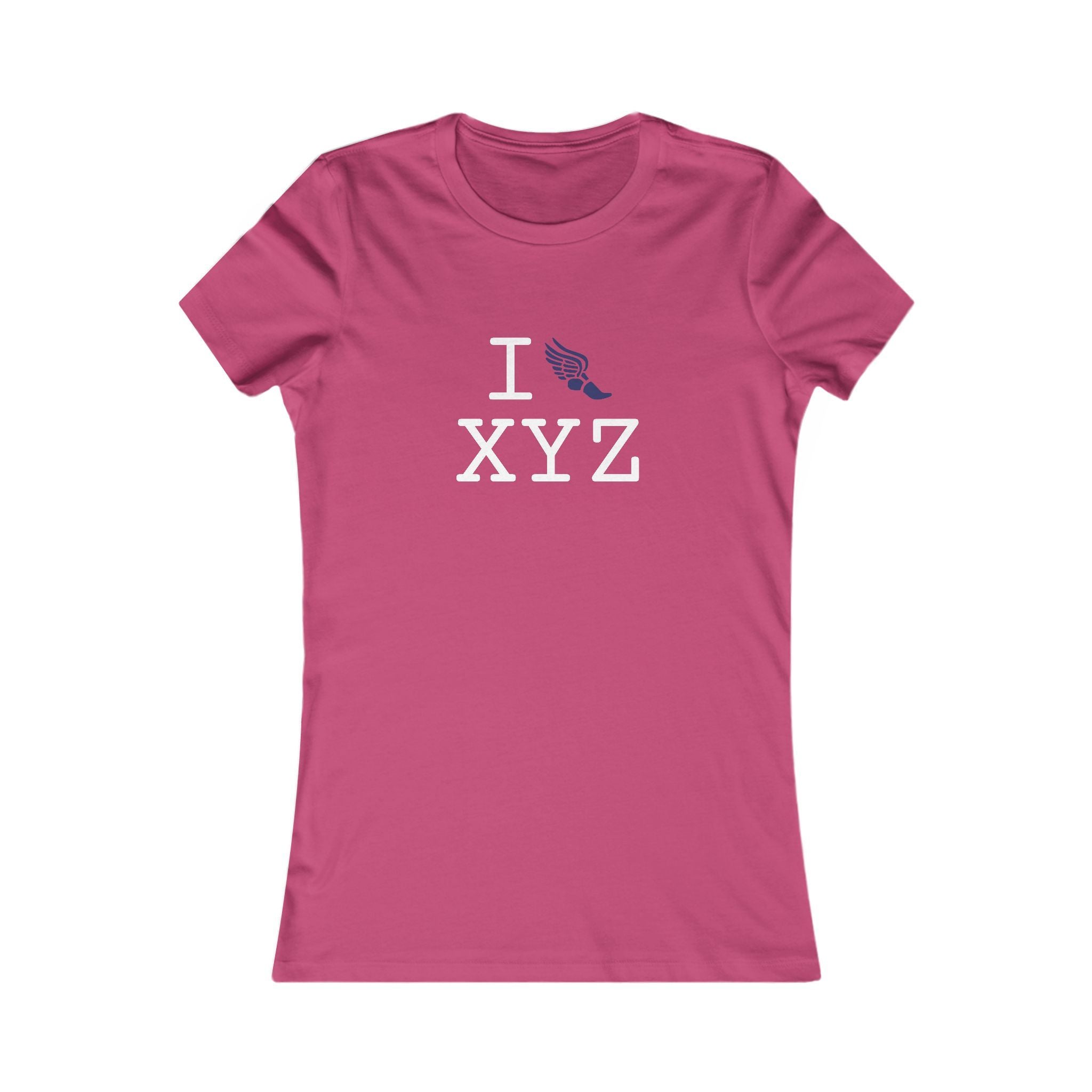 I Run ___ women's T, navy logo