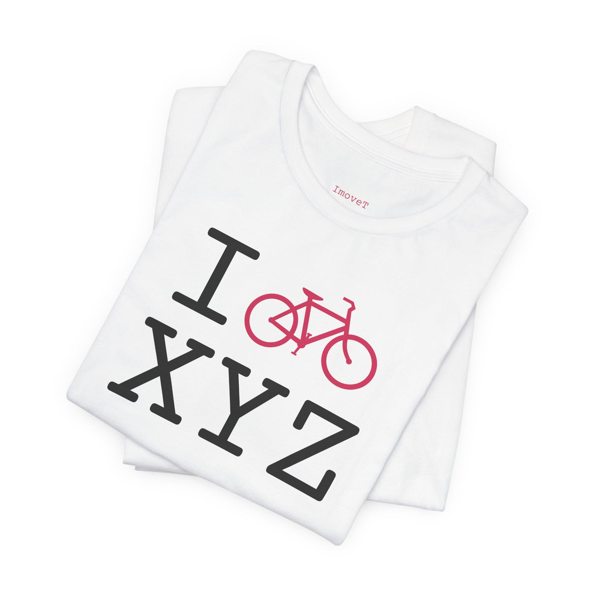 I Bike unisex T, hot pink bike