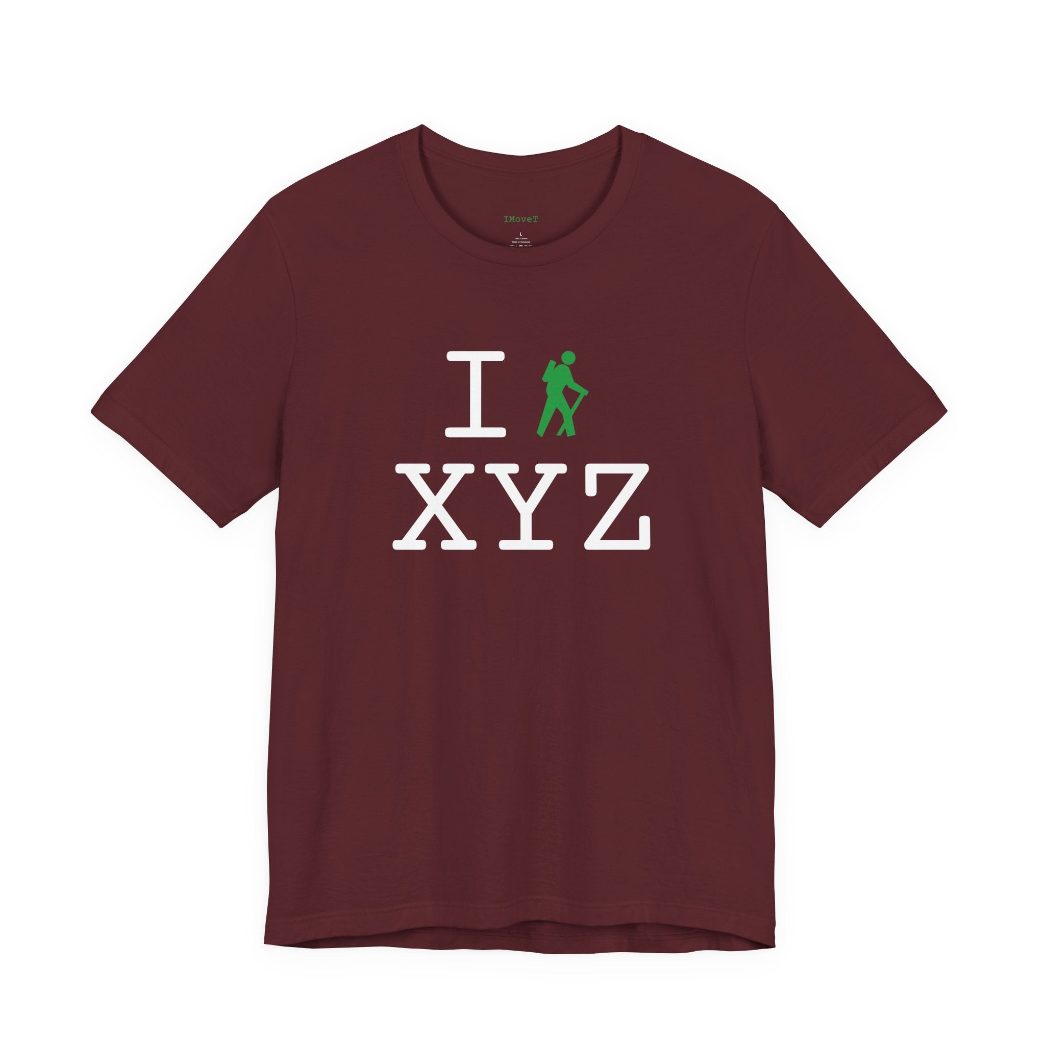 I Hike ___ unisex T, green hiker