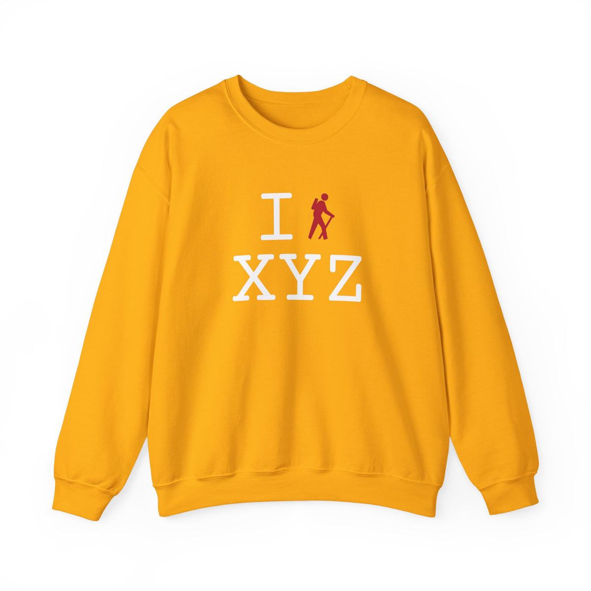 I Hike sweatshirt, red hiker
