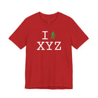 I Hike unisex T, green hiker