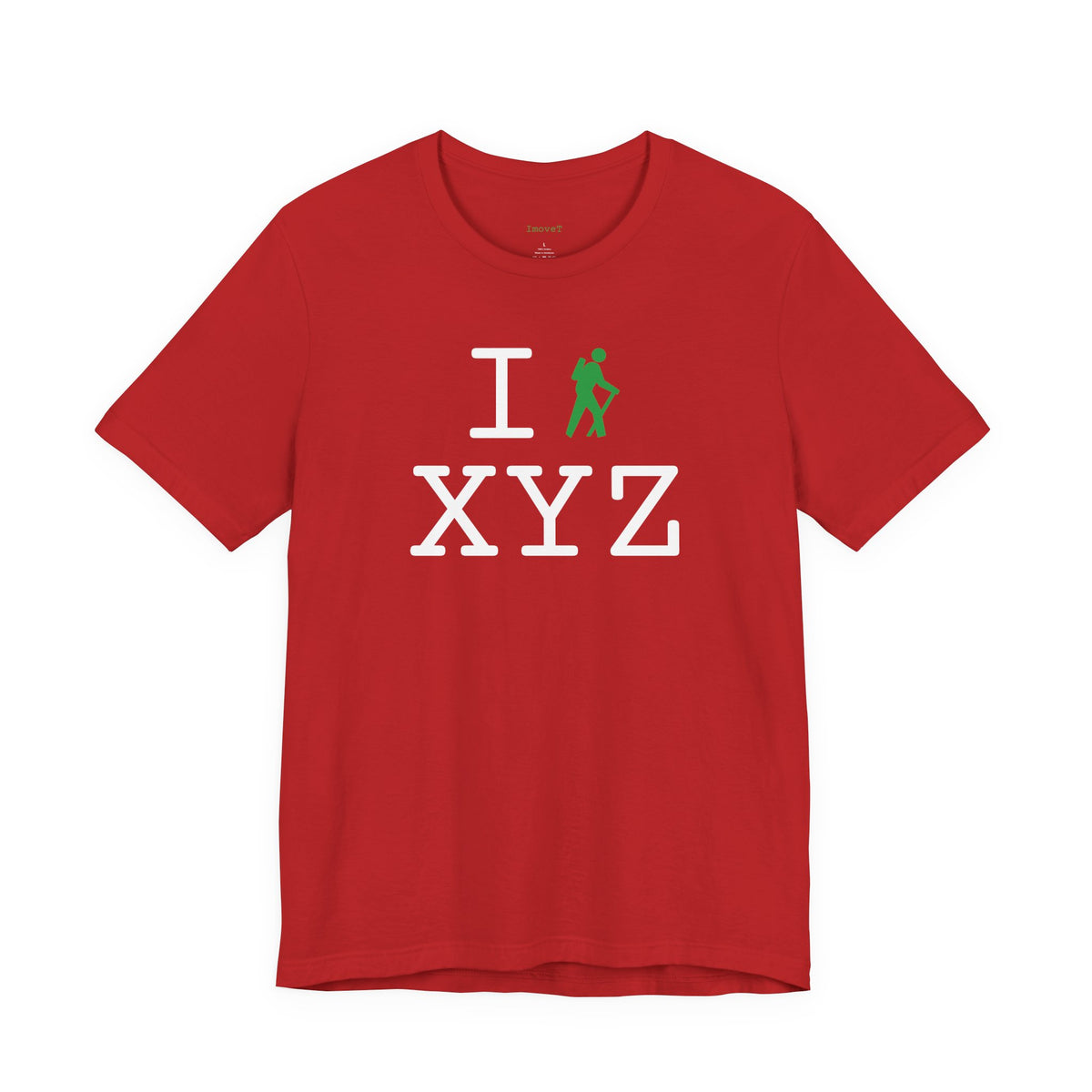 I Hike unisex T, green hiker