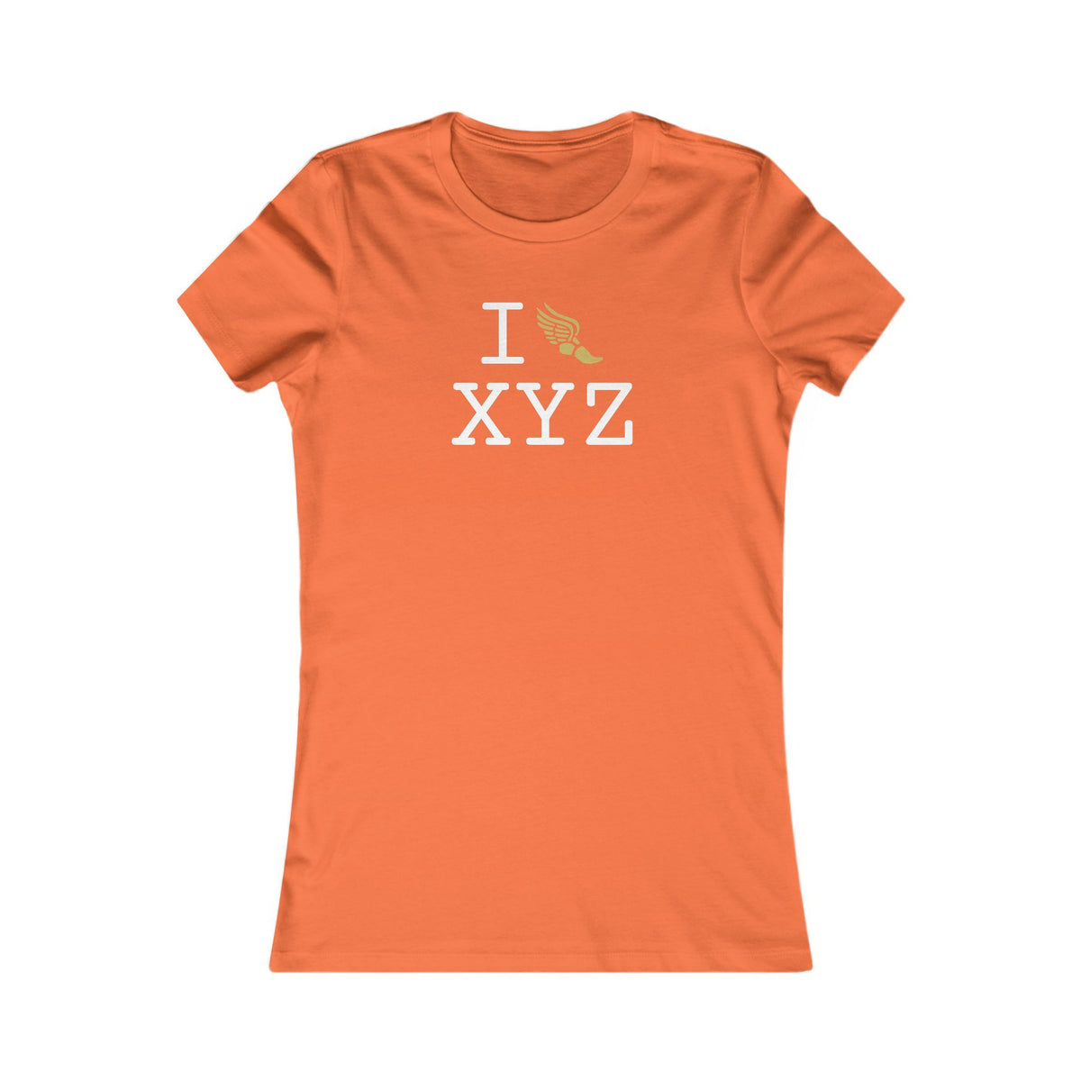 I Run women's T, gold logo