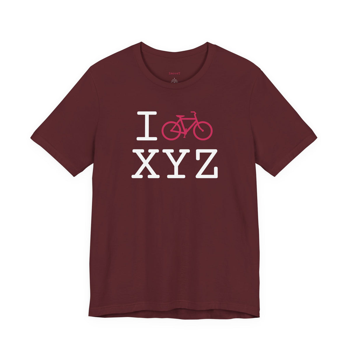 I Bike unisex T, hot pink bike