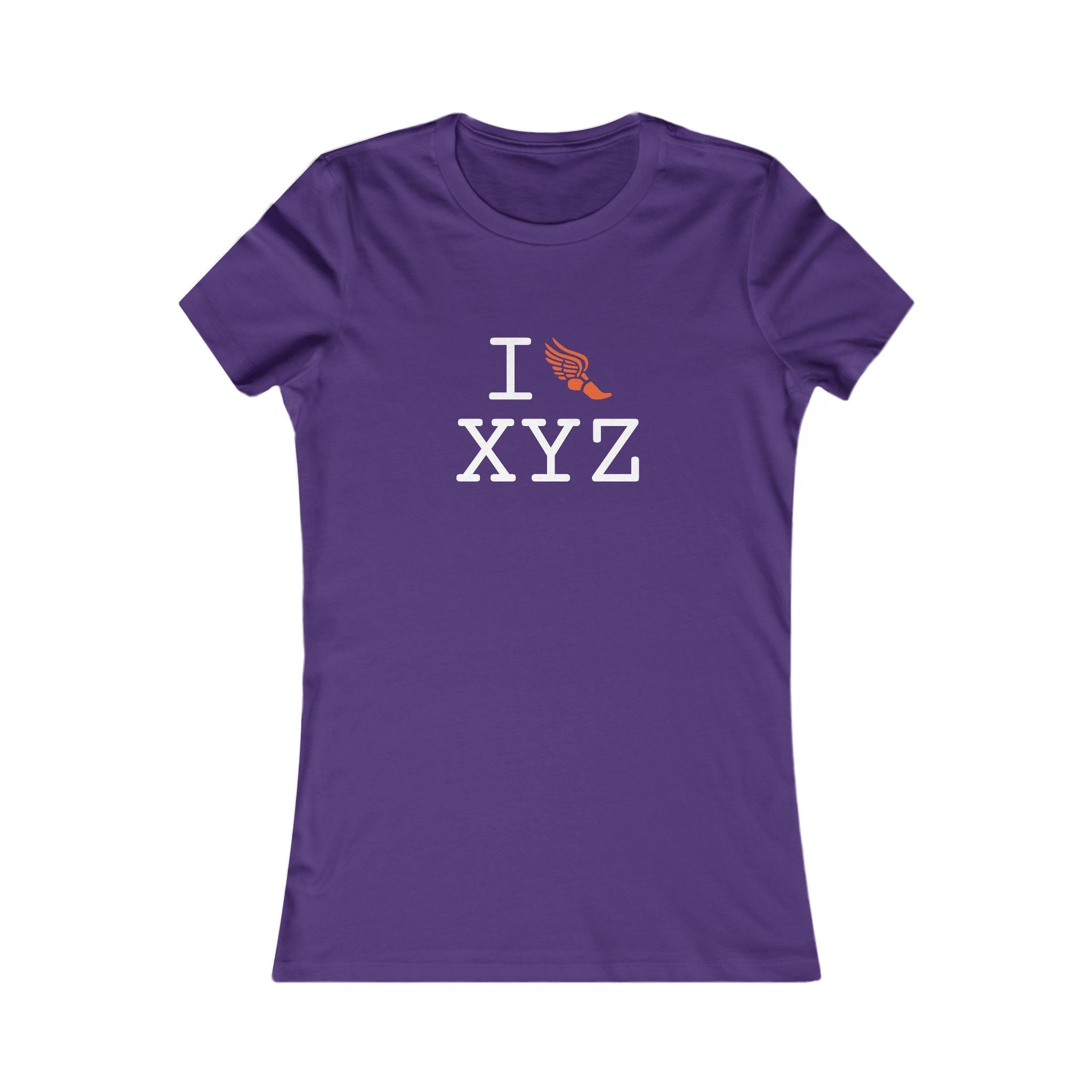 I Run ___ women's T, orange logo