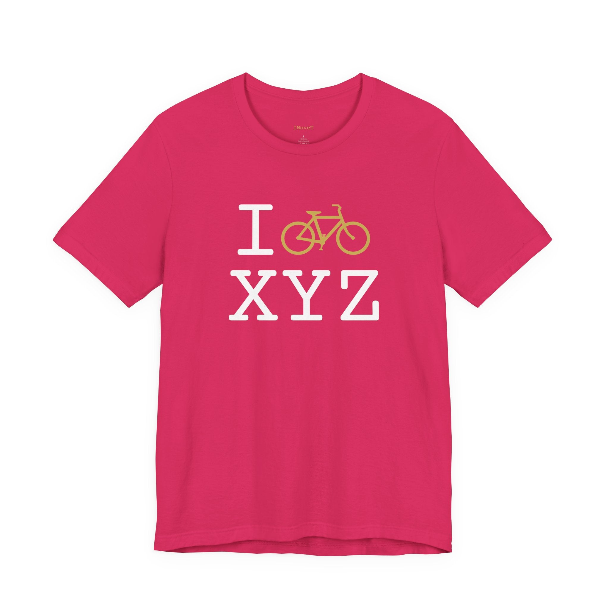 I Bike ___ unisex T, gold bike