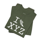 I Run unisex T, white logo
