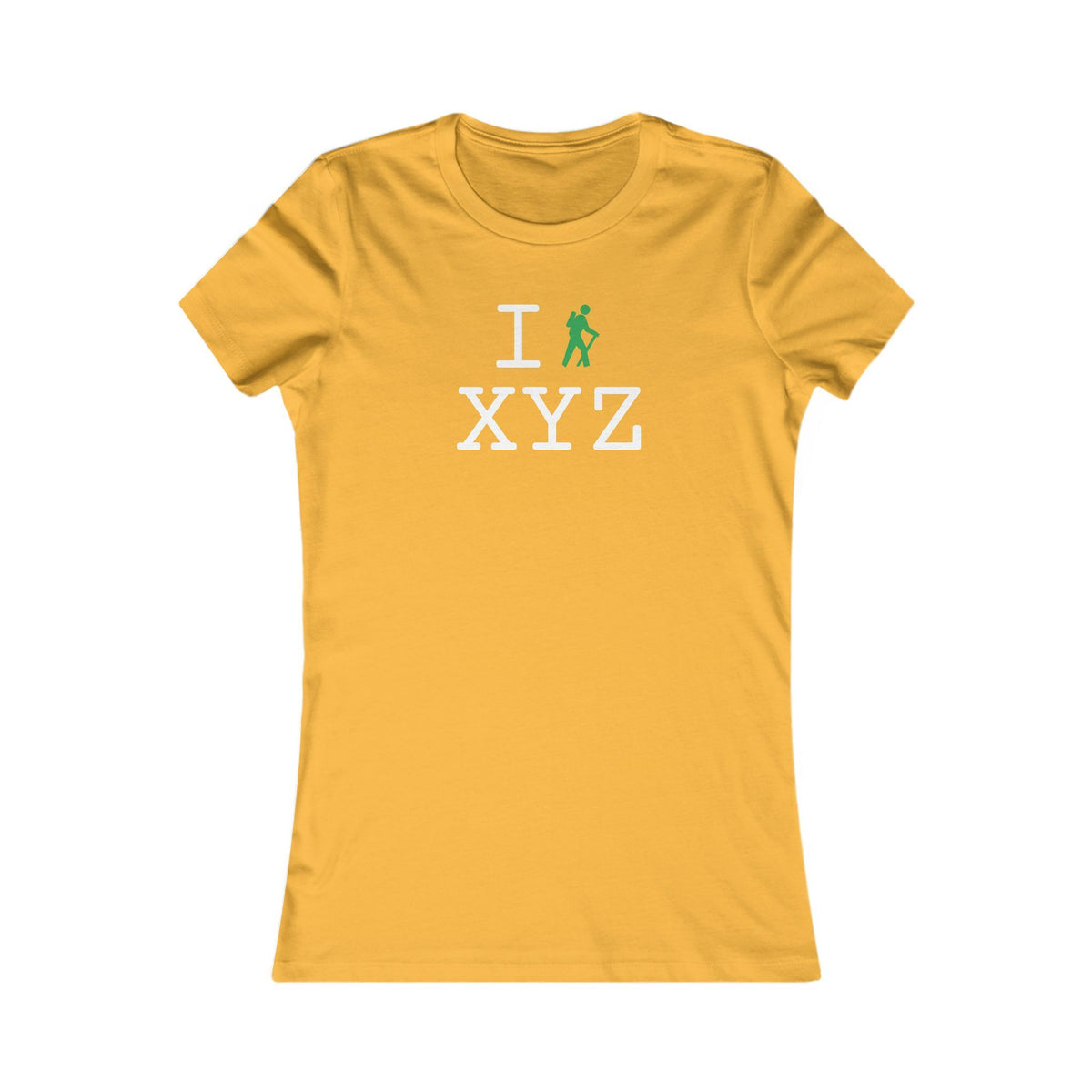I Hike women's T, green hiker
