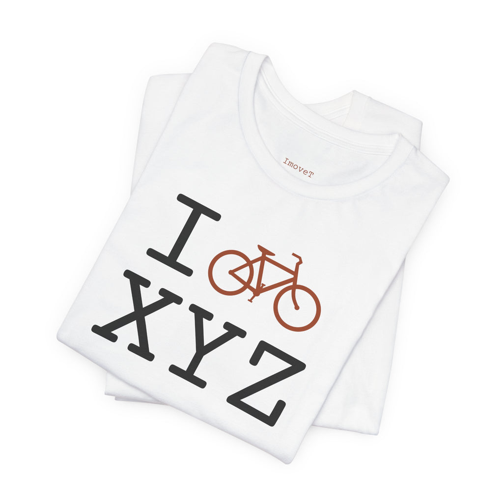 I Bike unisex T, dark orange bike