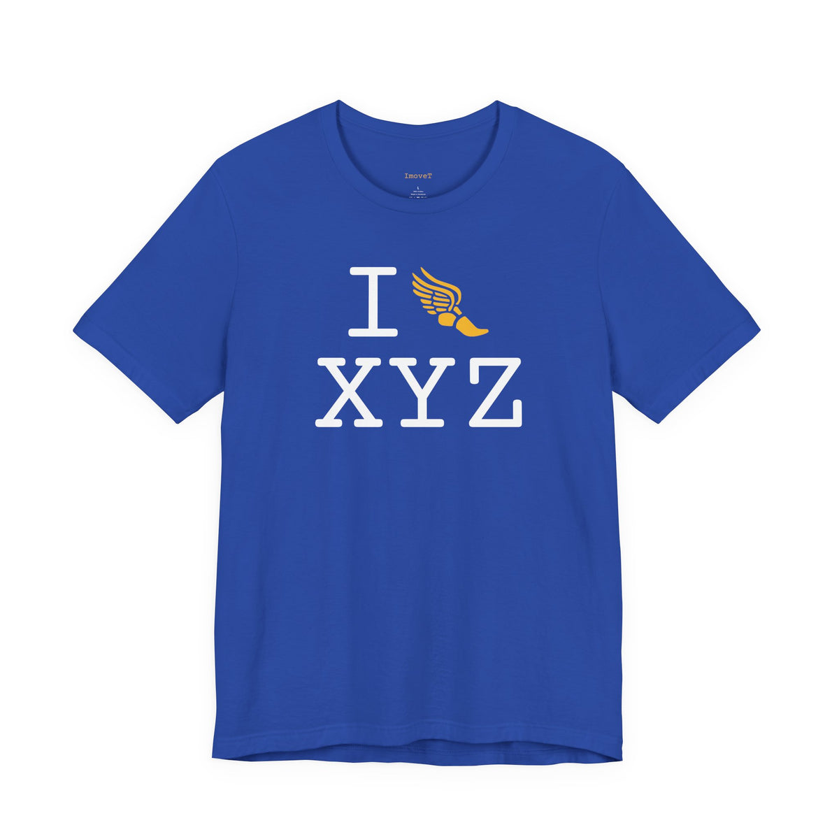 I Run unisex T, yellow logo