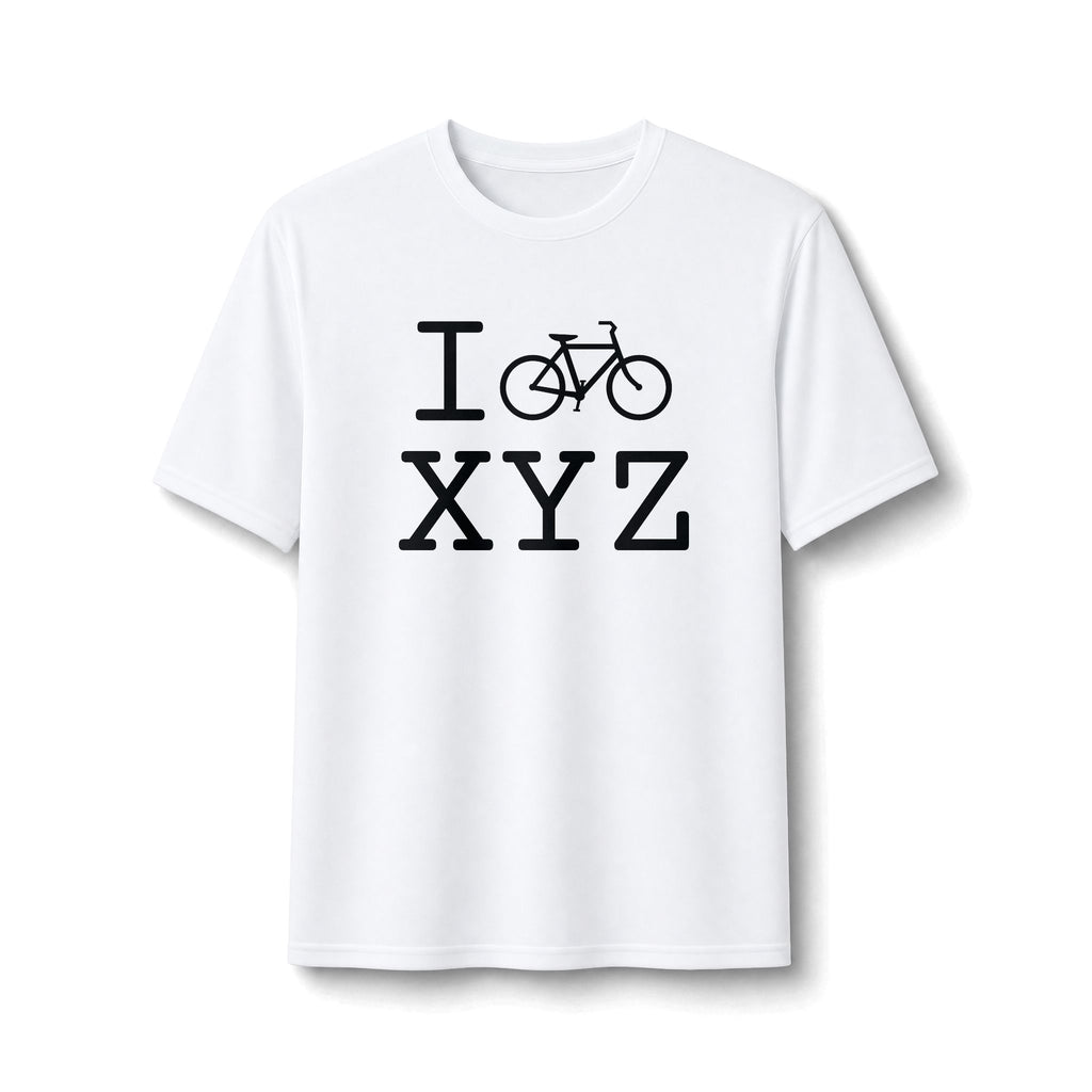"I Bike ___" athletic T, black bike