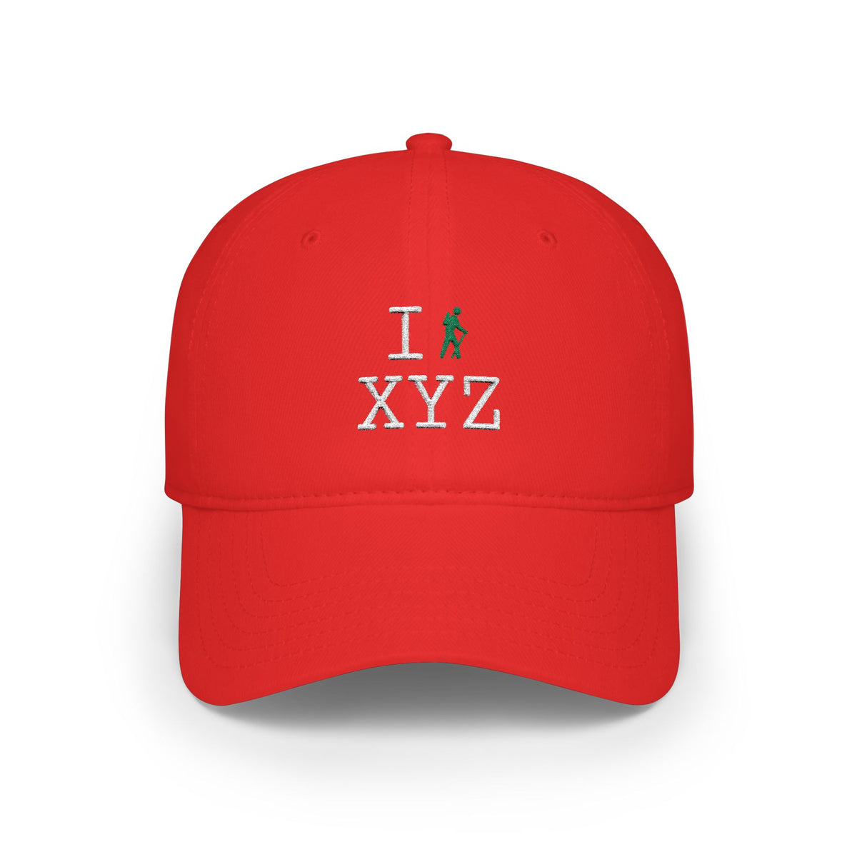 I Hike baseball cap, green hiker