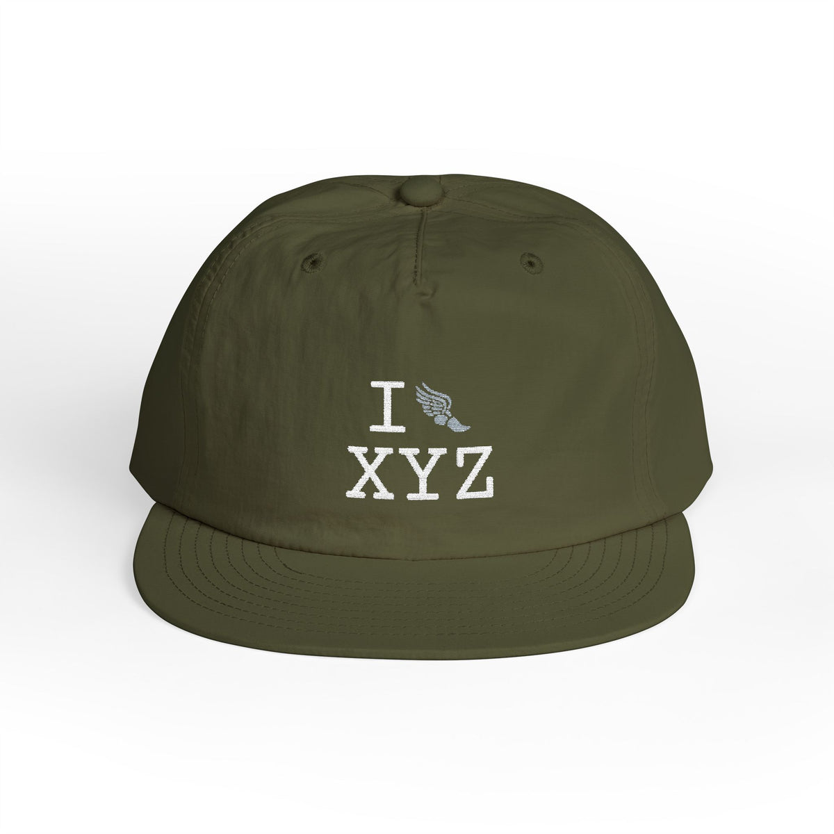 I Run athletic hat, grey logo