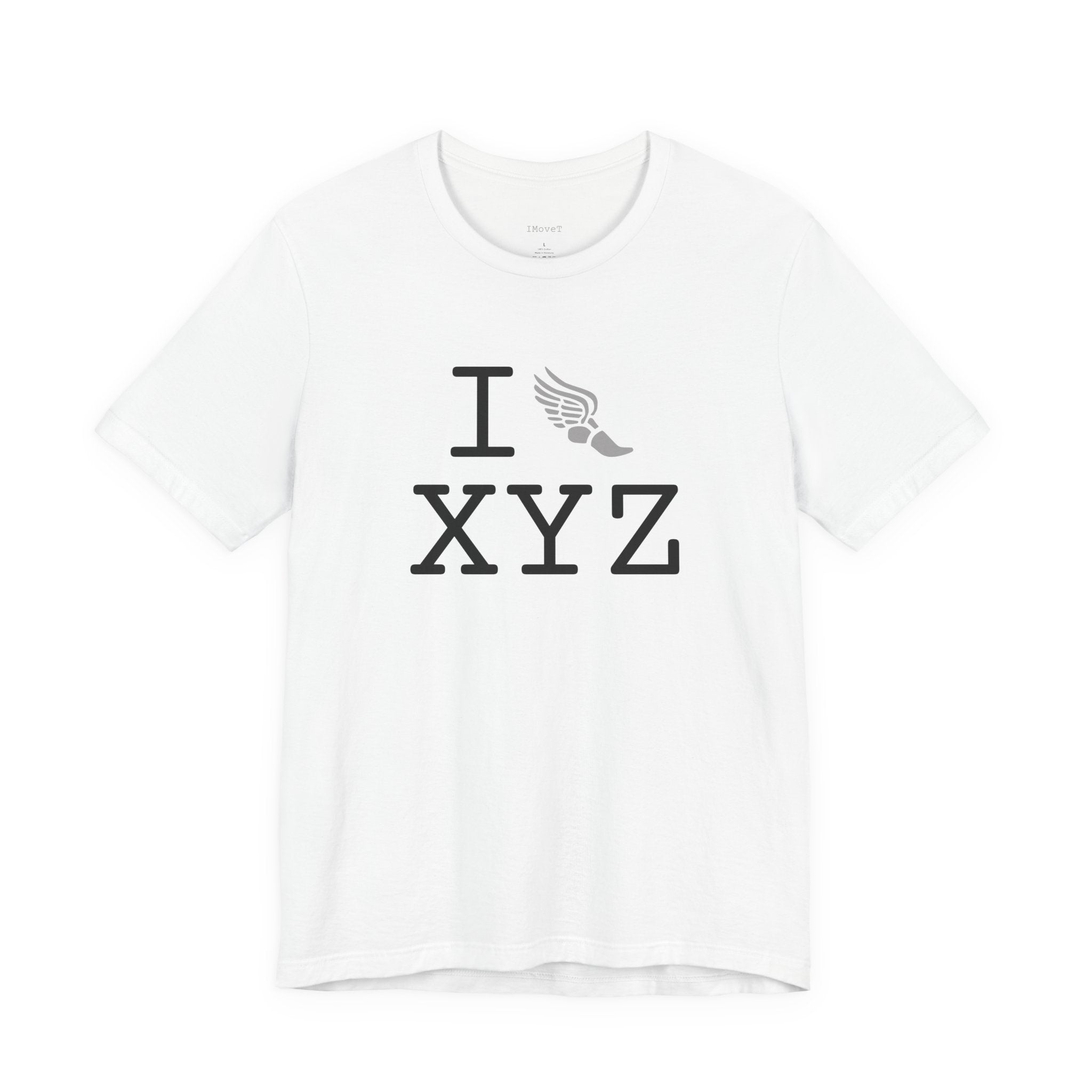 I Run ___ unisex T, grey logo