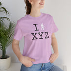 I Hike unisex T, white hiker
