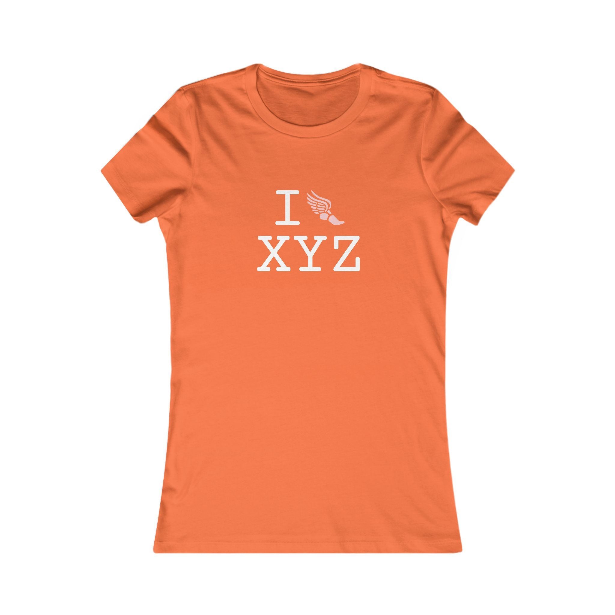 I Run ___ women's T, pink logo