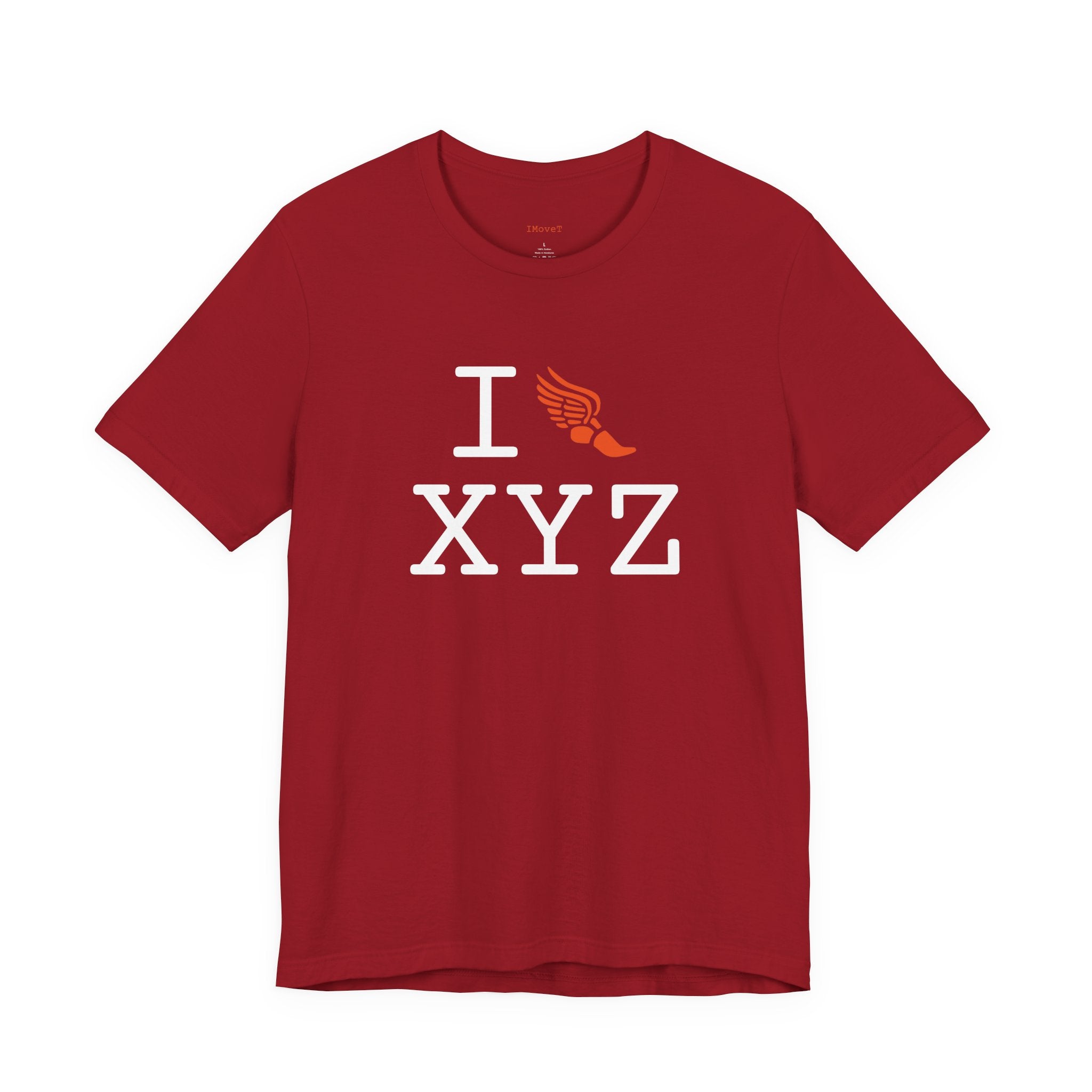 I Run ___ unisex T, orange logo