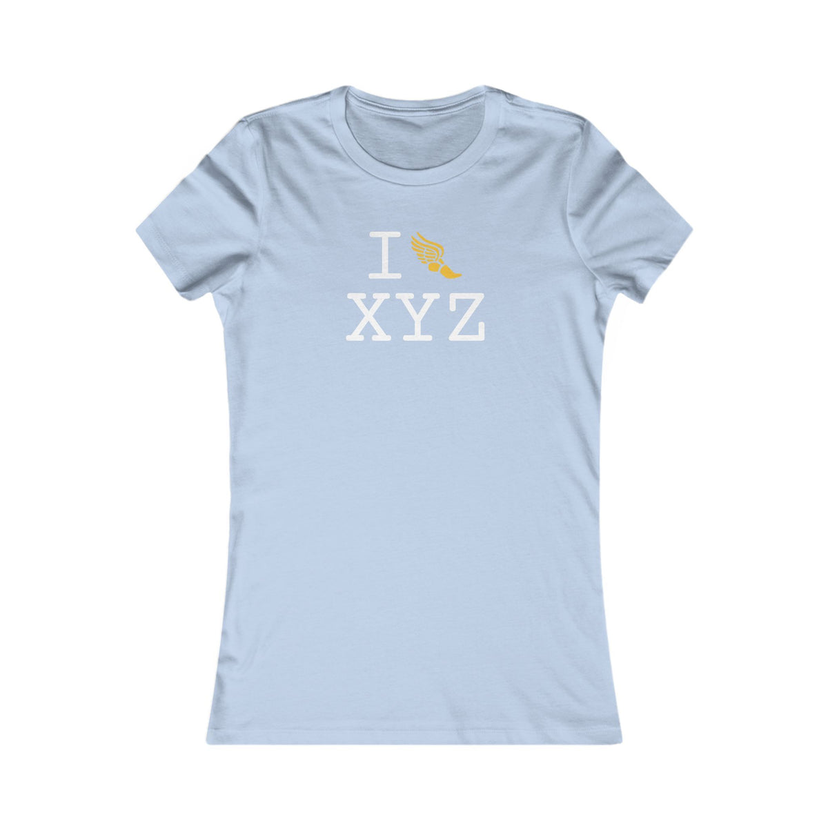 I Run women's T, yellow logo