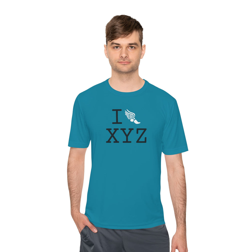 I Run athletic T, white logo