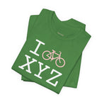 I Bike unisex T, pink bike