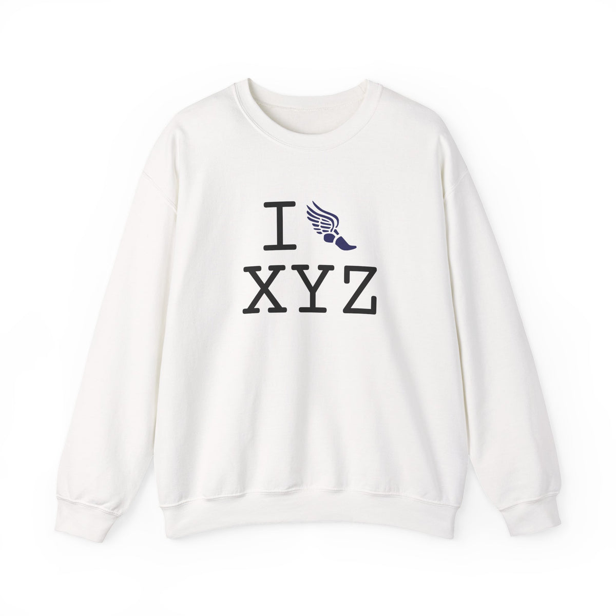 I Run sweatshirt, navy logo