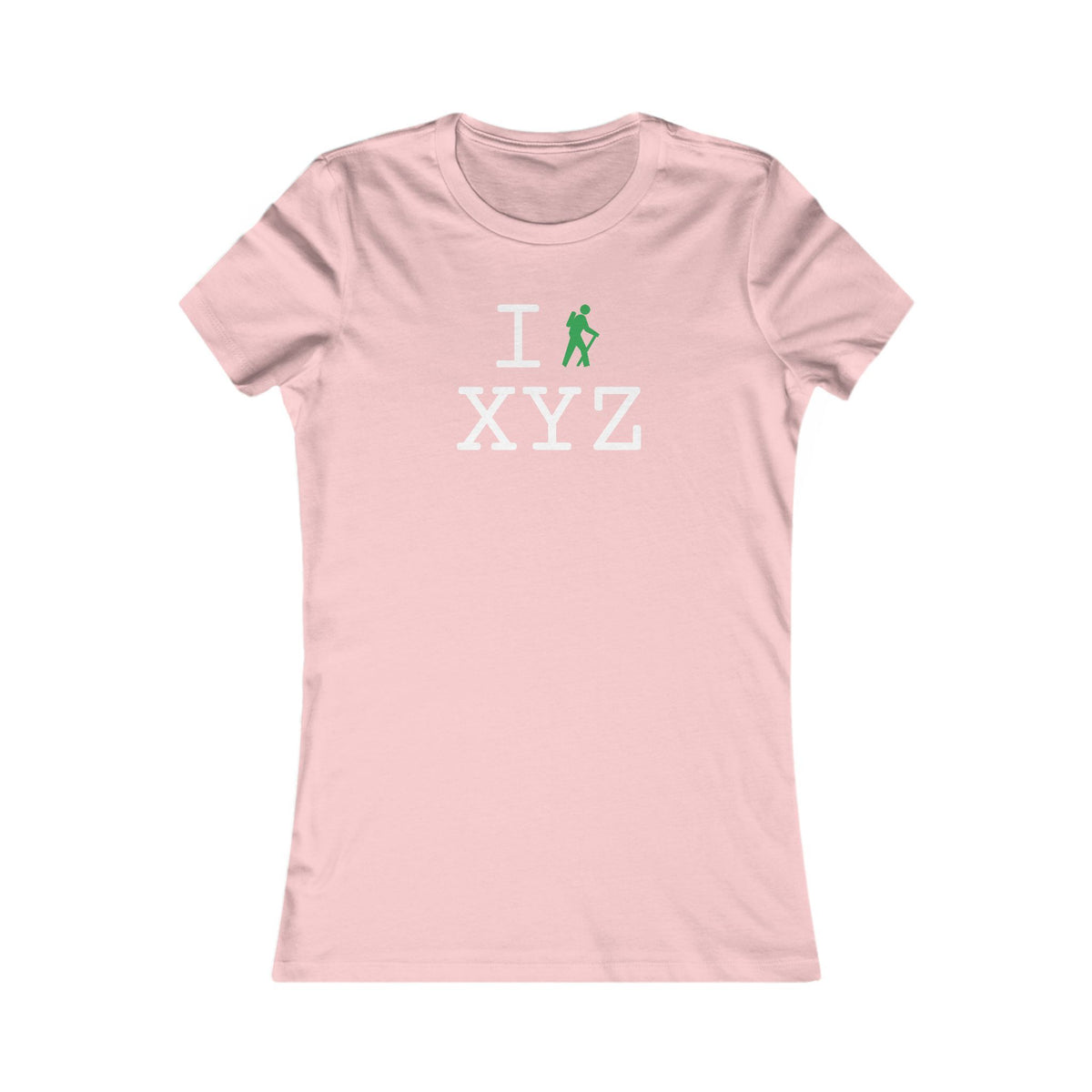 I Hike women's T, green hiker