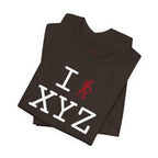 I Hike unisex T, crimson hiker