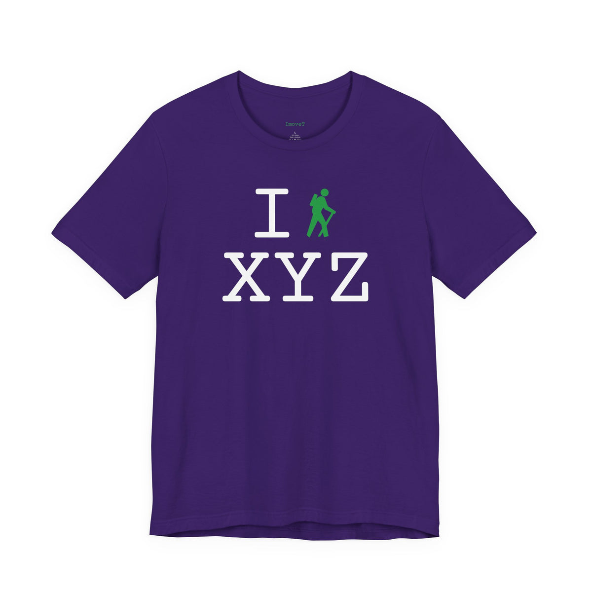 I Hike unisex T, green hiker