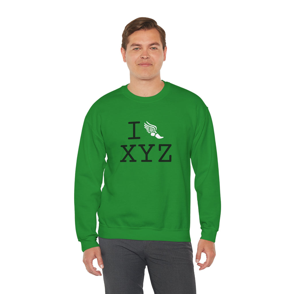 I Run sweatshirt, white logo