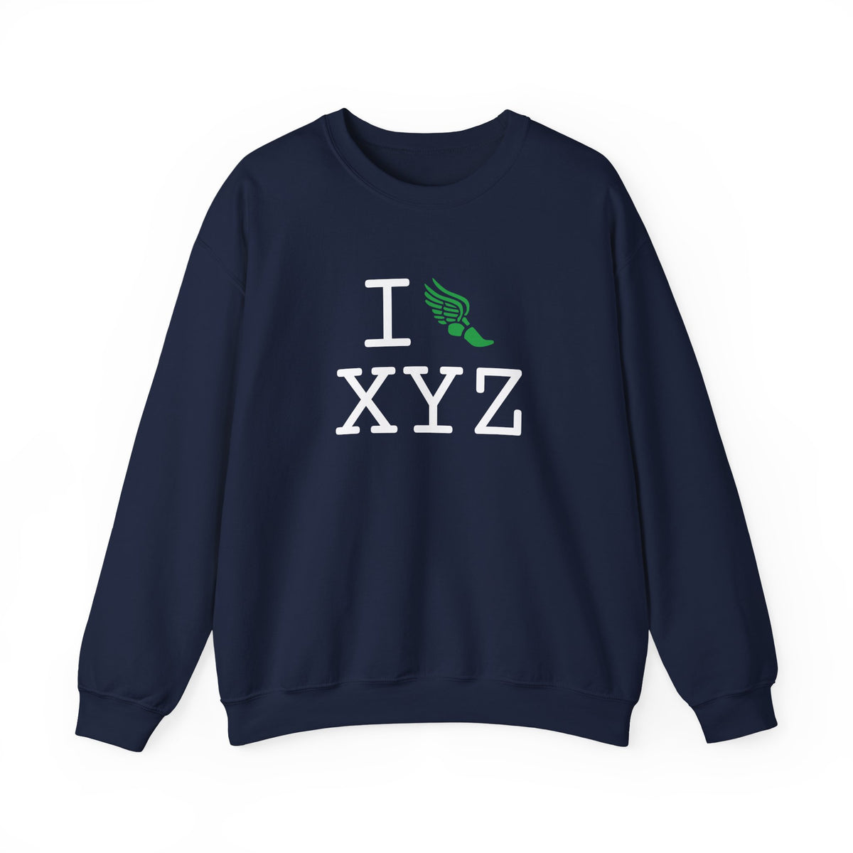 I Run sweatshirt, green logo