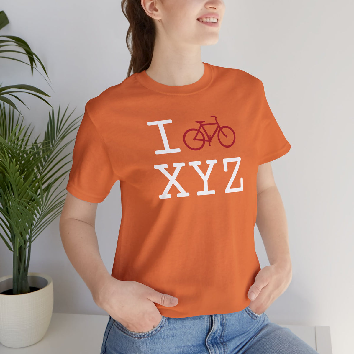 I Bike unisex T, crimson bike