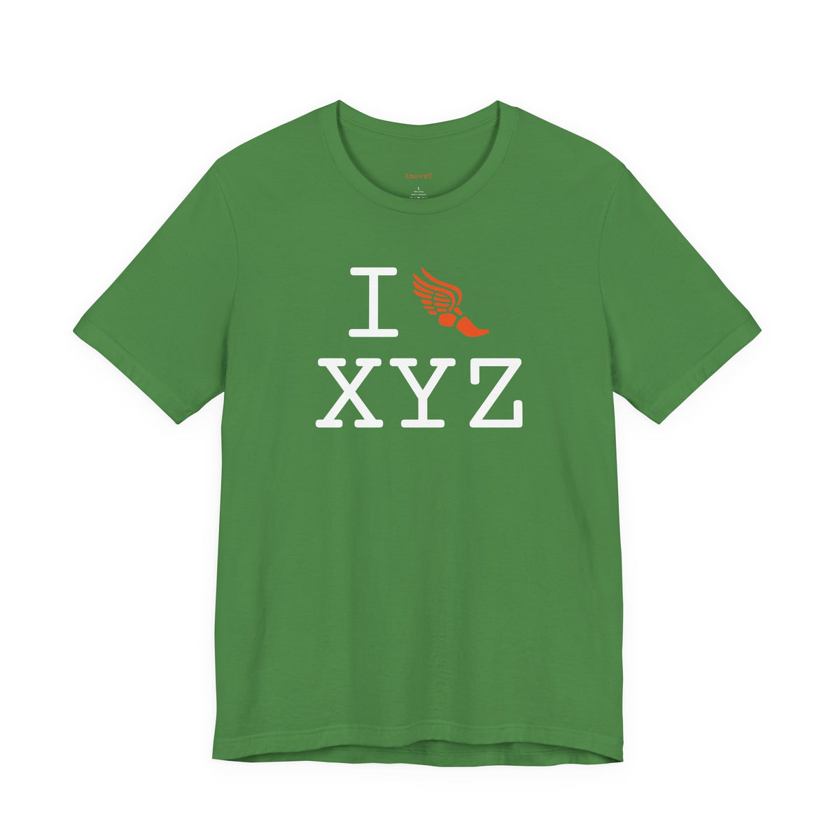 I Run unisex T, orange logo