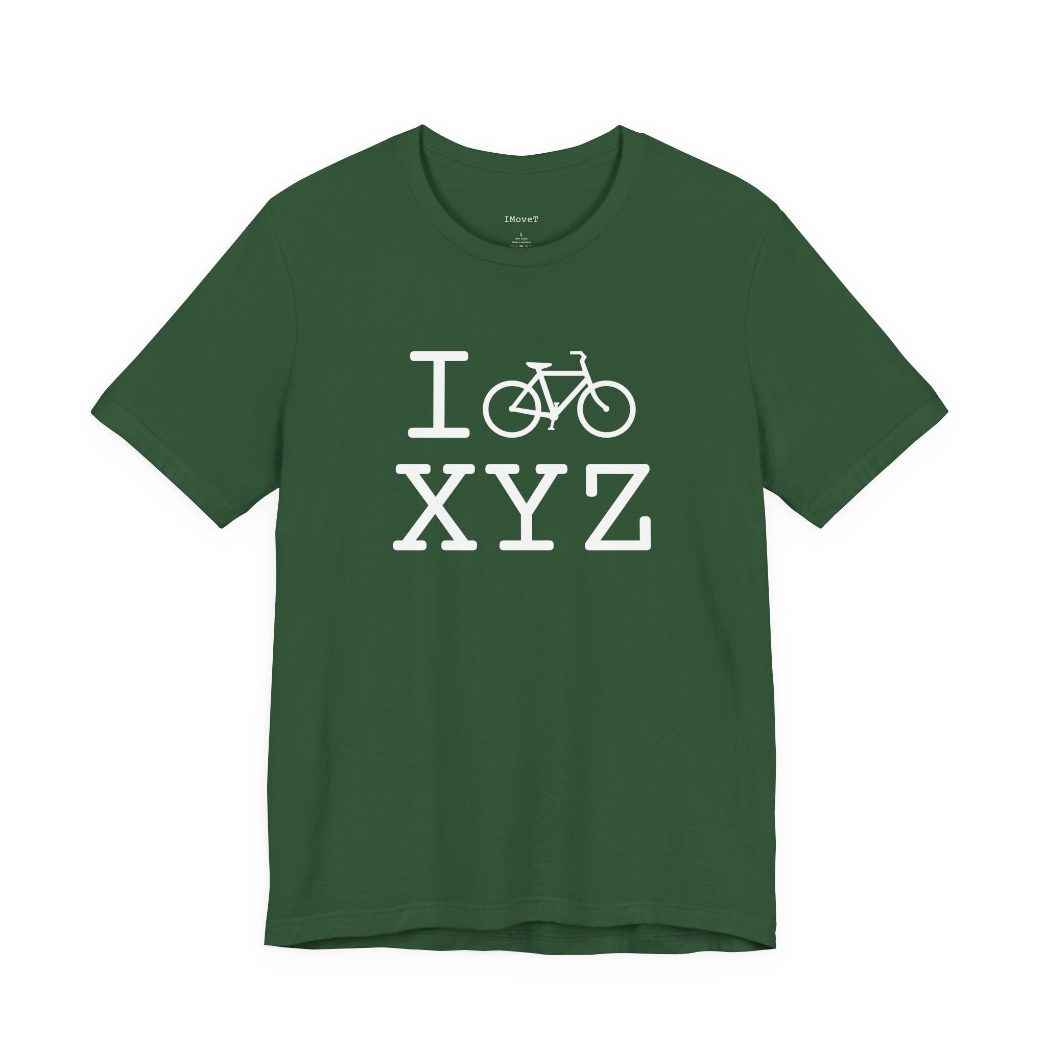 I Bike ___ unisex T, white bike