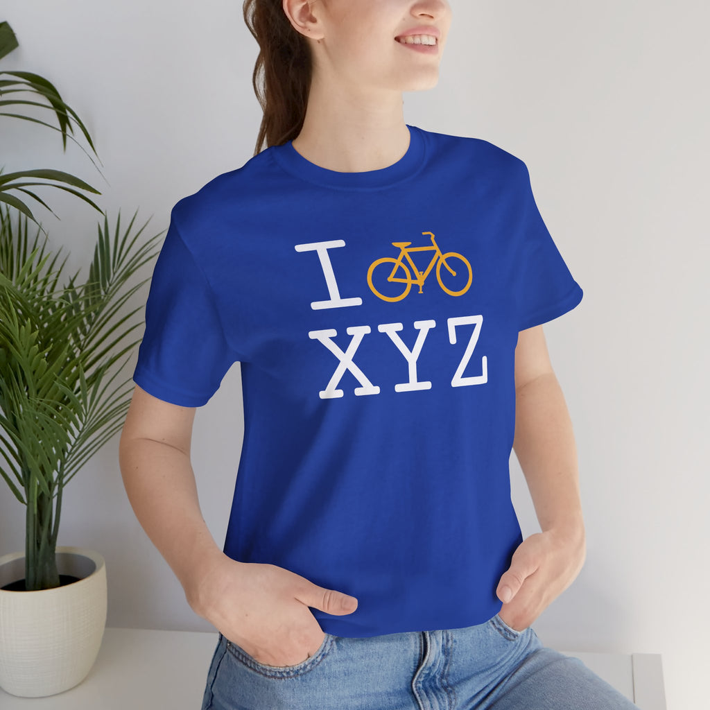 I Bike unisex T, yellow bike