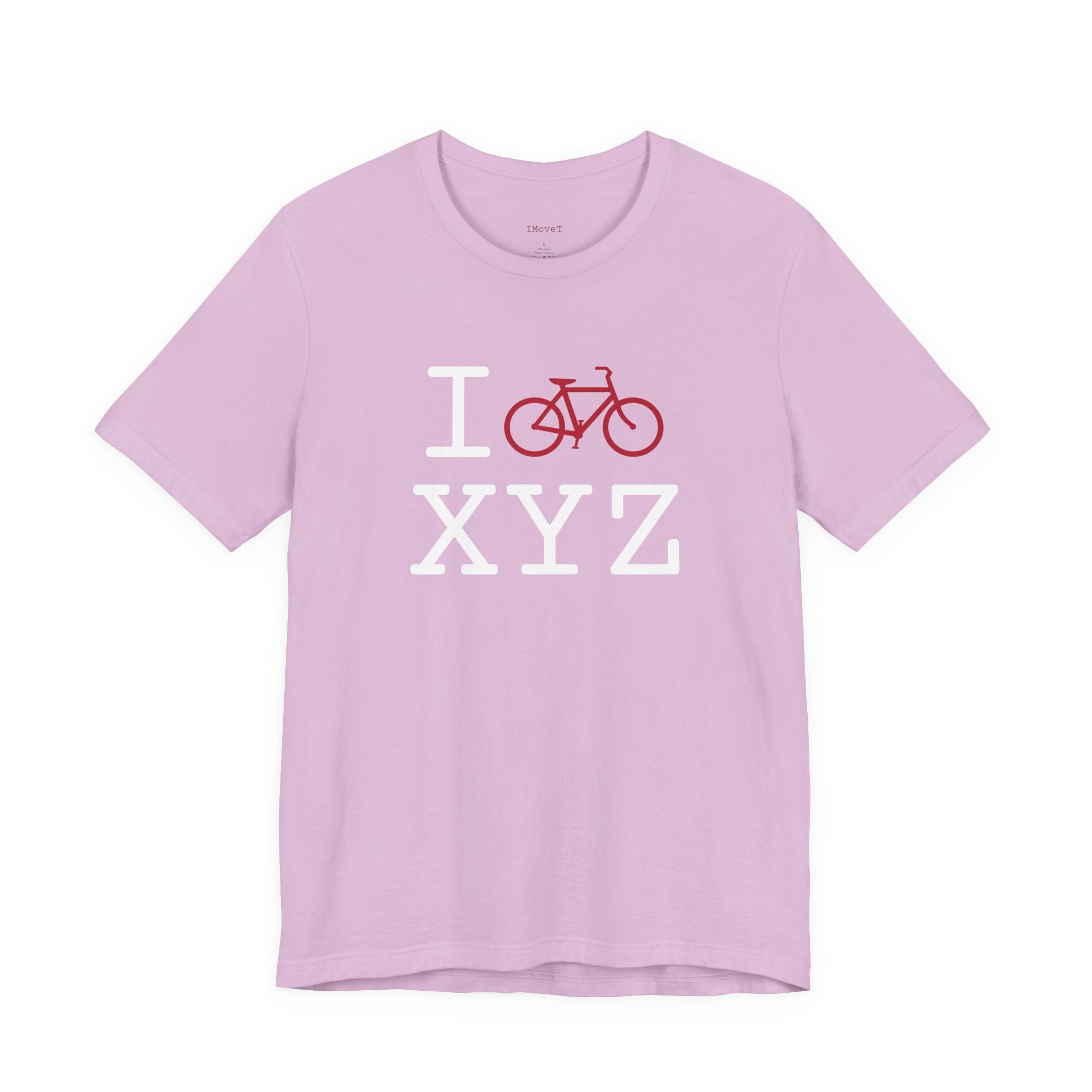 I Bike ___ unisex T, crimson bike