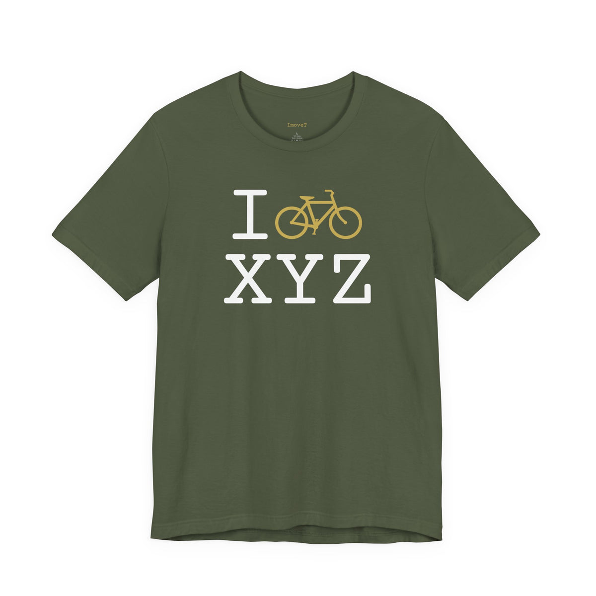 I Bike unisex T, gold bike