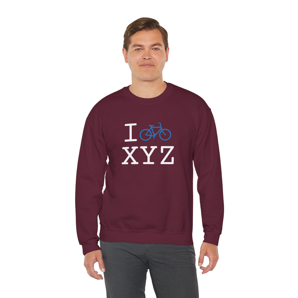 I Bike sweatshirt, light blue bike