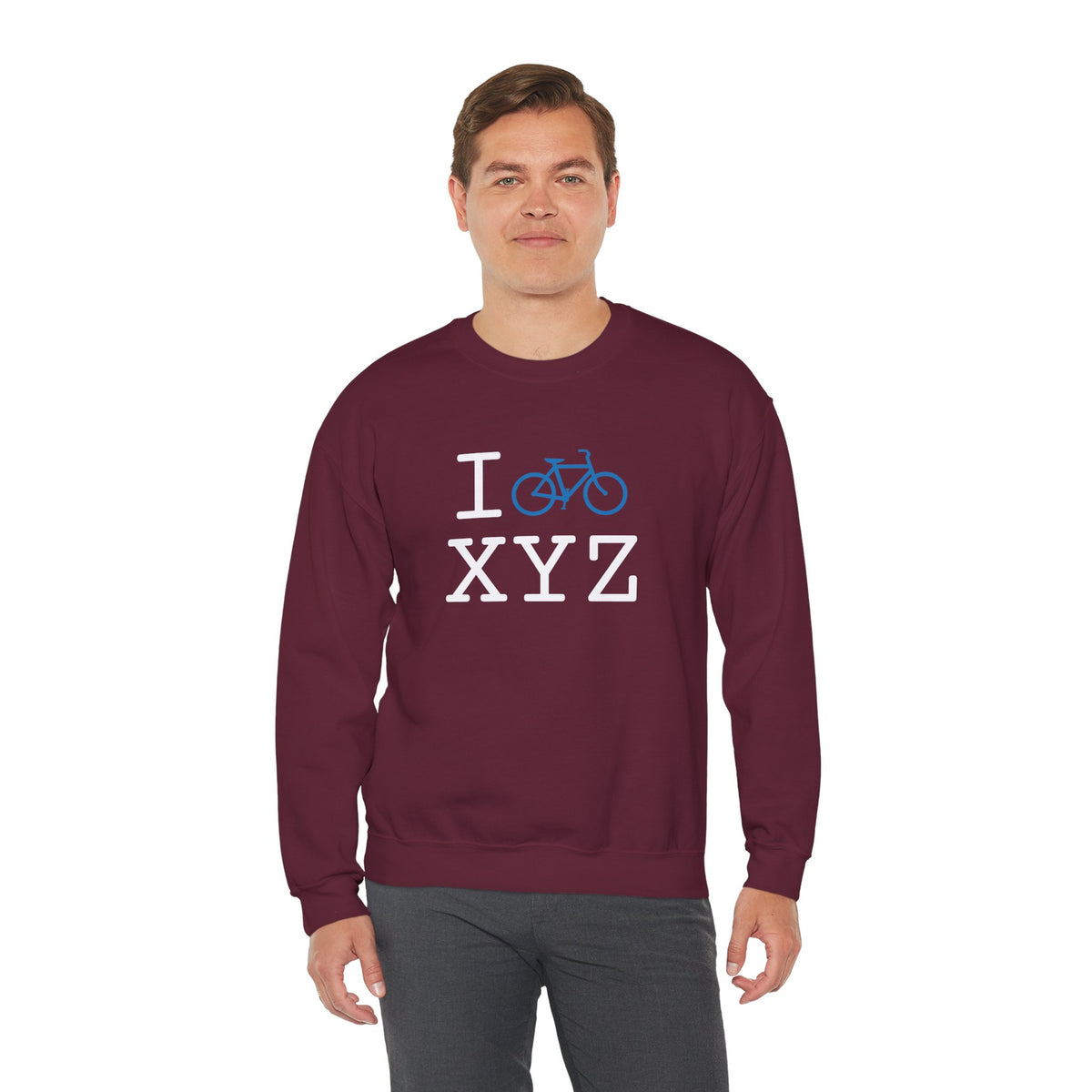 I Bike sweatshirt, light blue bike