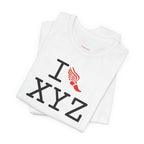I Run unisex T, red logo