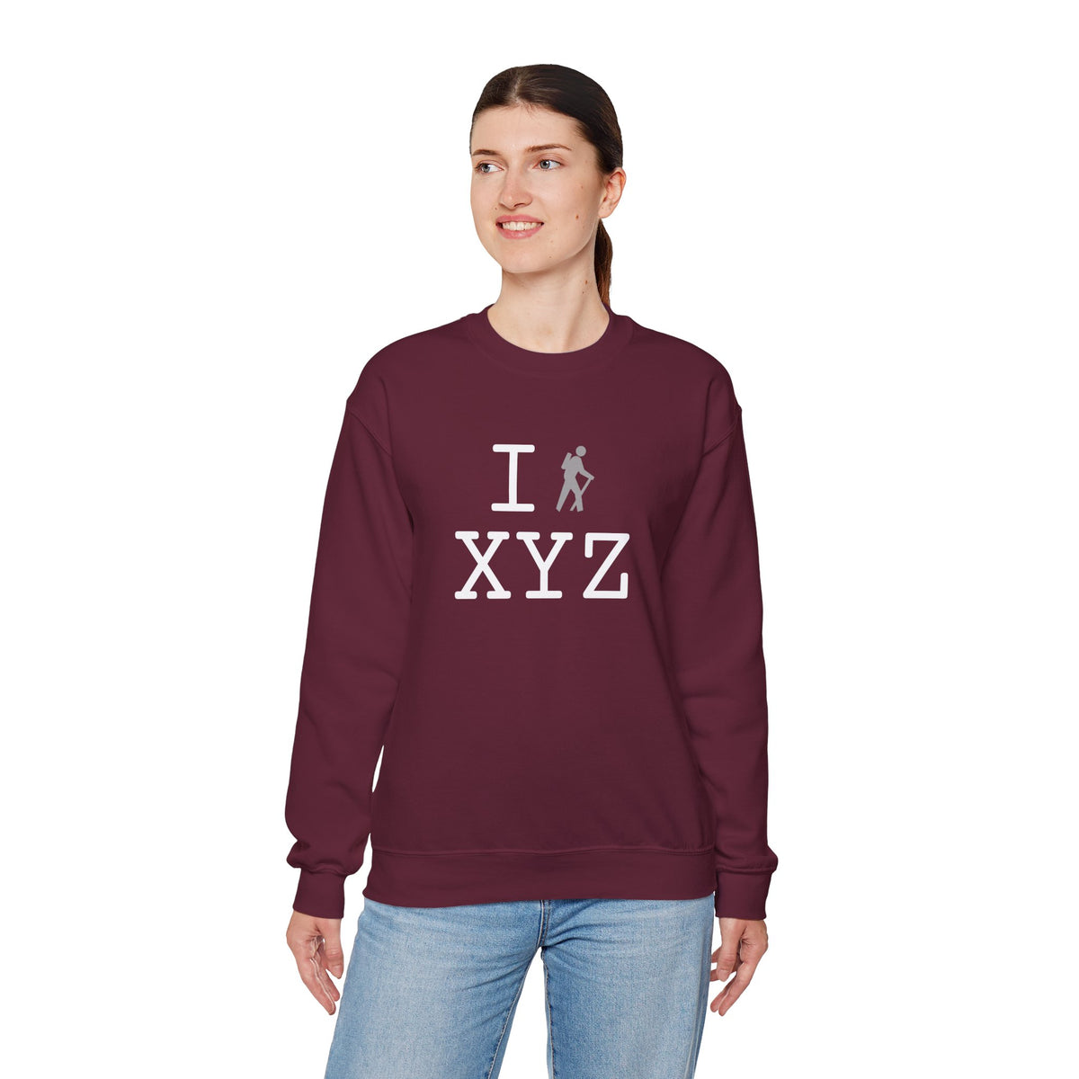 I Hike sweatshirt, grey hiker