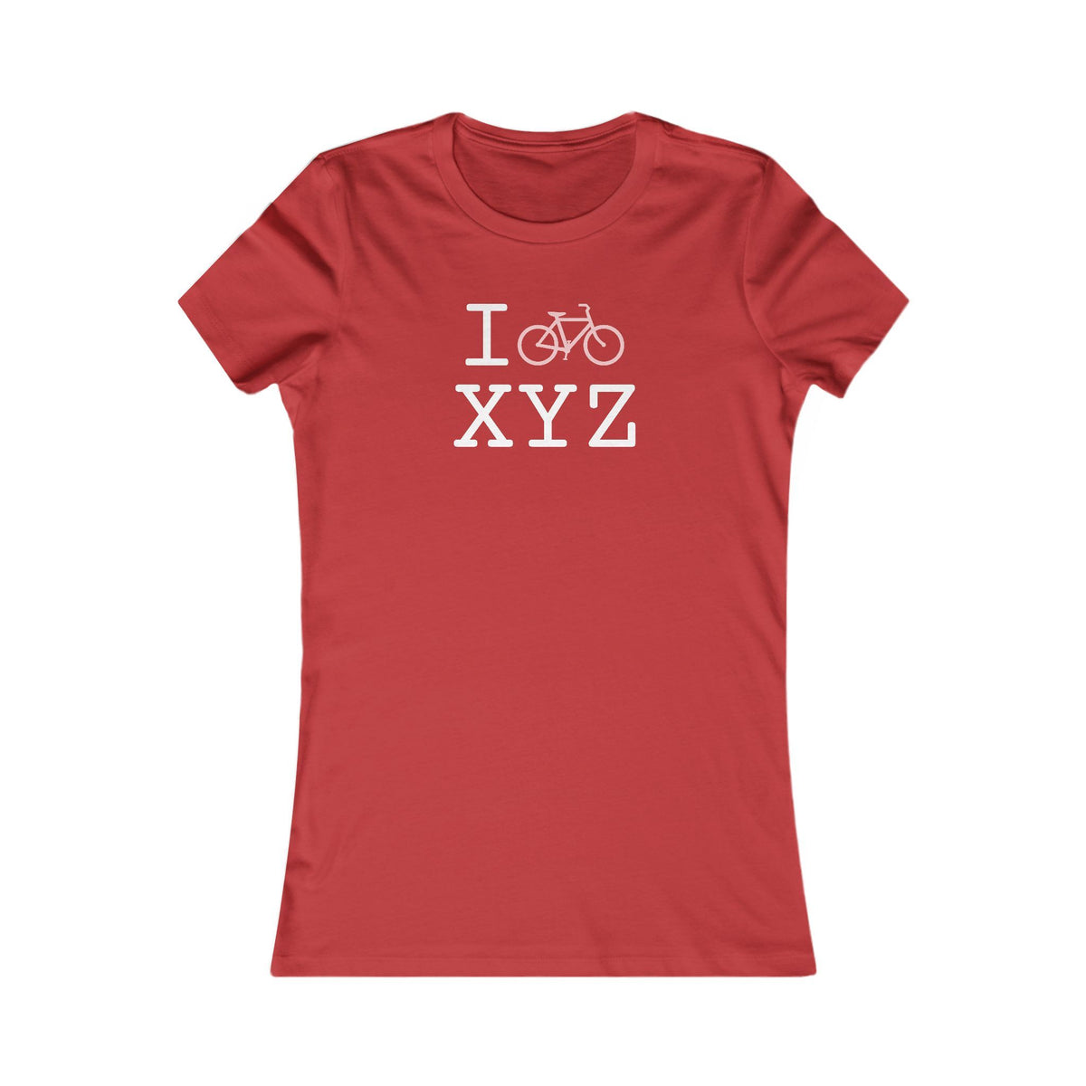 I Bike women's T, pink bike
