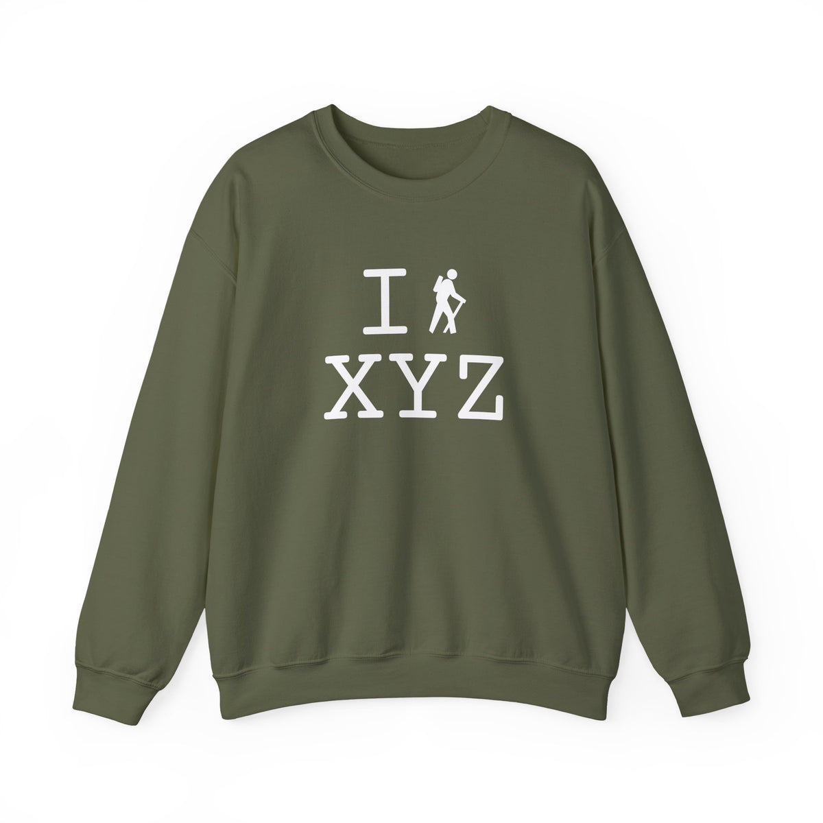 I Hike sweatshirt, white hiker