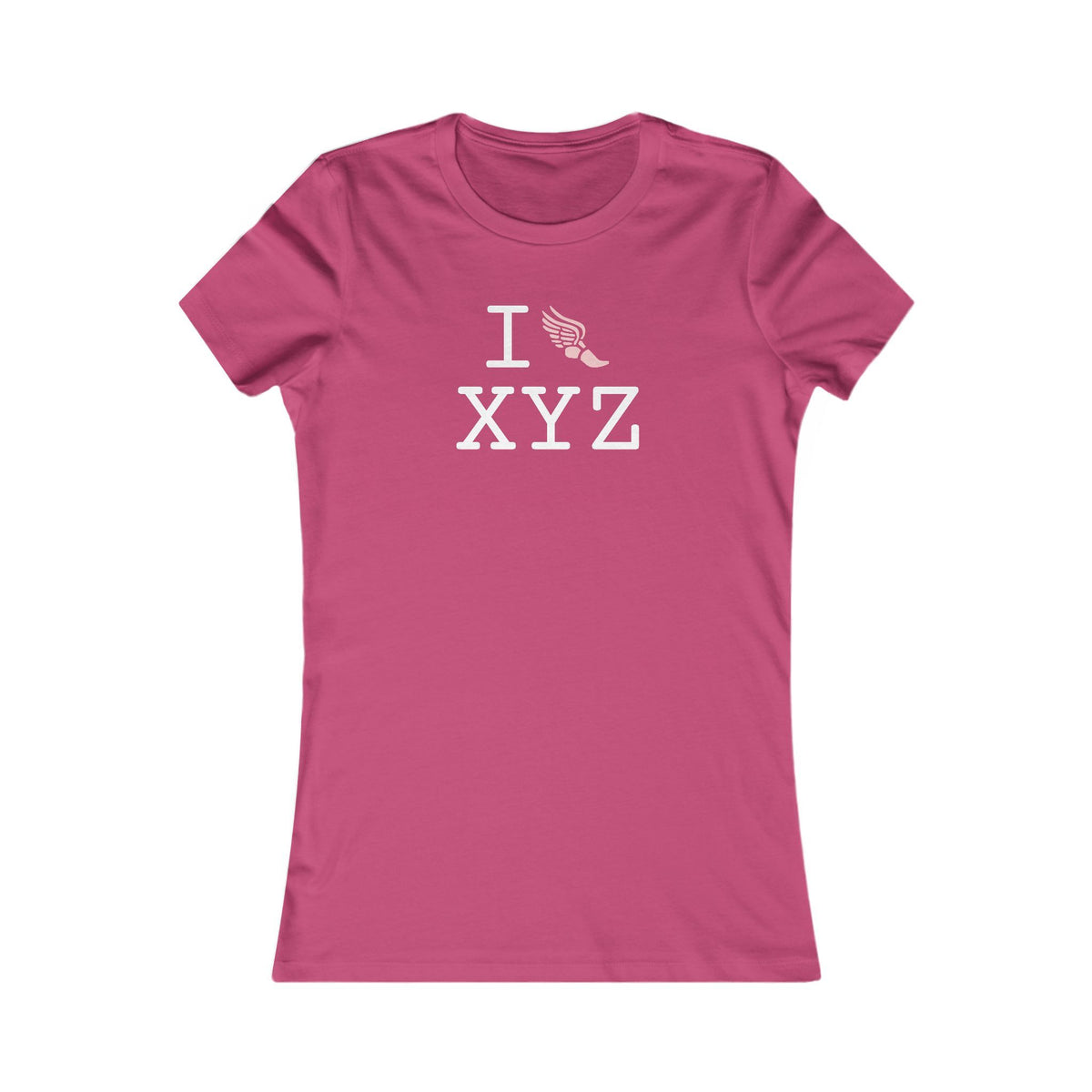 I Run women's T, pink logo