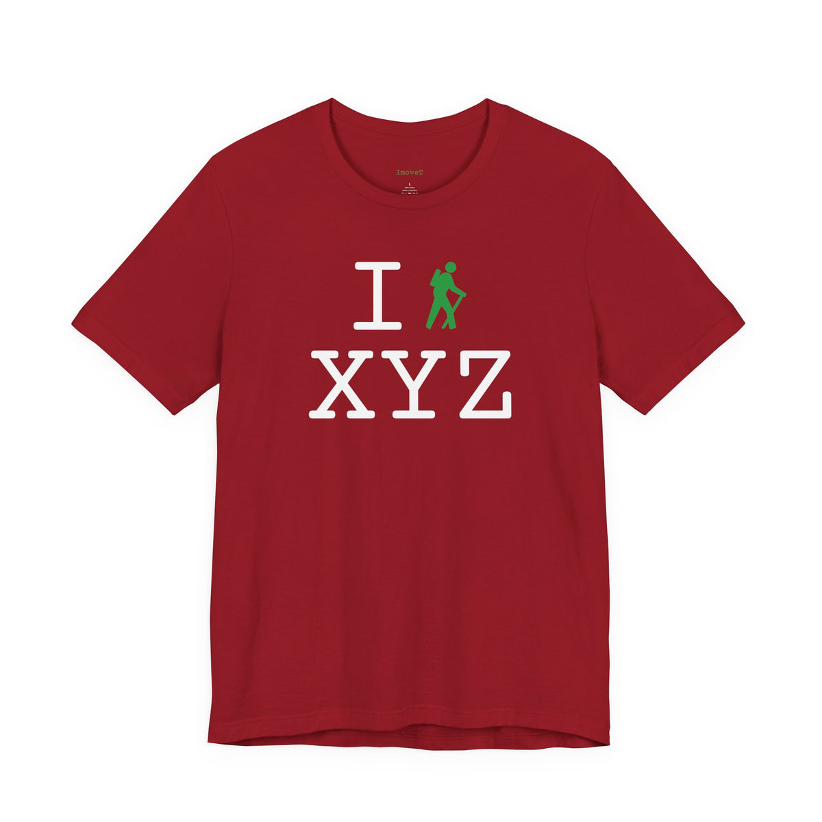 I Hike unisex T, green hiker