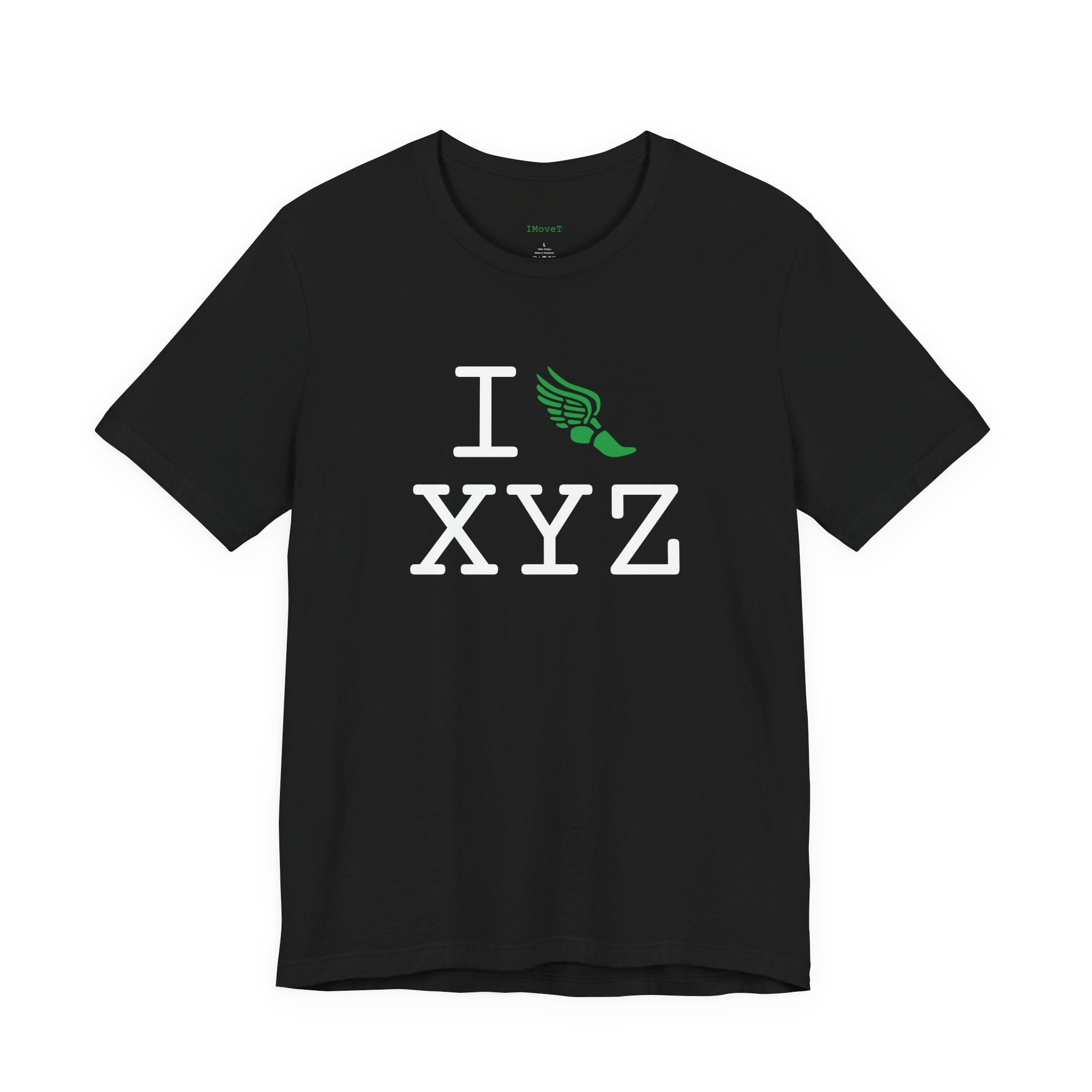 I Run ___ unisex T, green logo